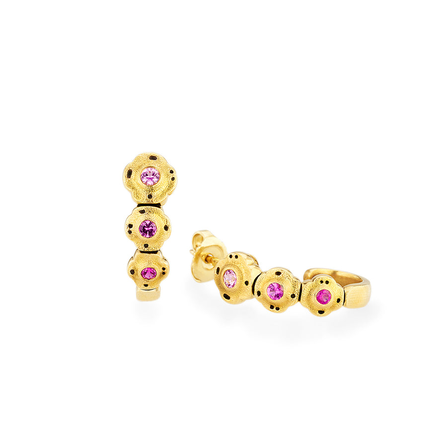 Gold Violet Sapphire Flora Earrings