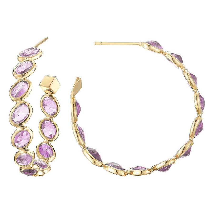 Pink Sapphire Ombre Hoop Earrings