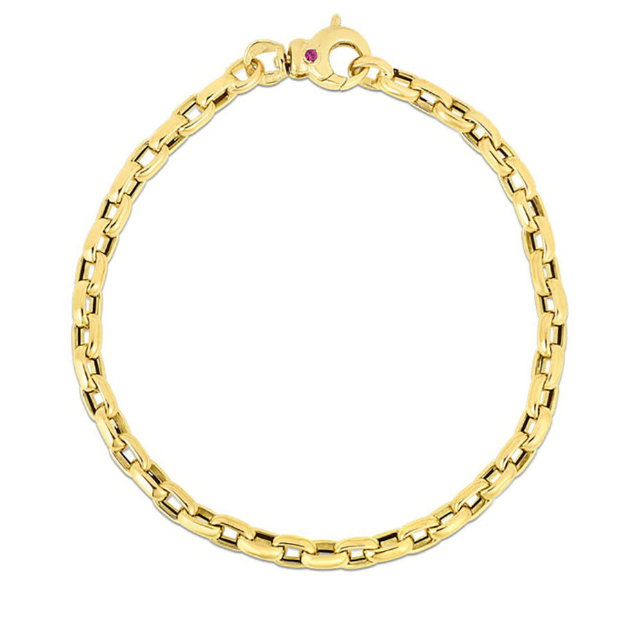 18K Gold Square Link Bracelet