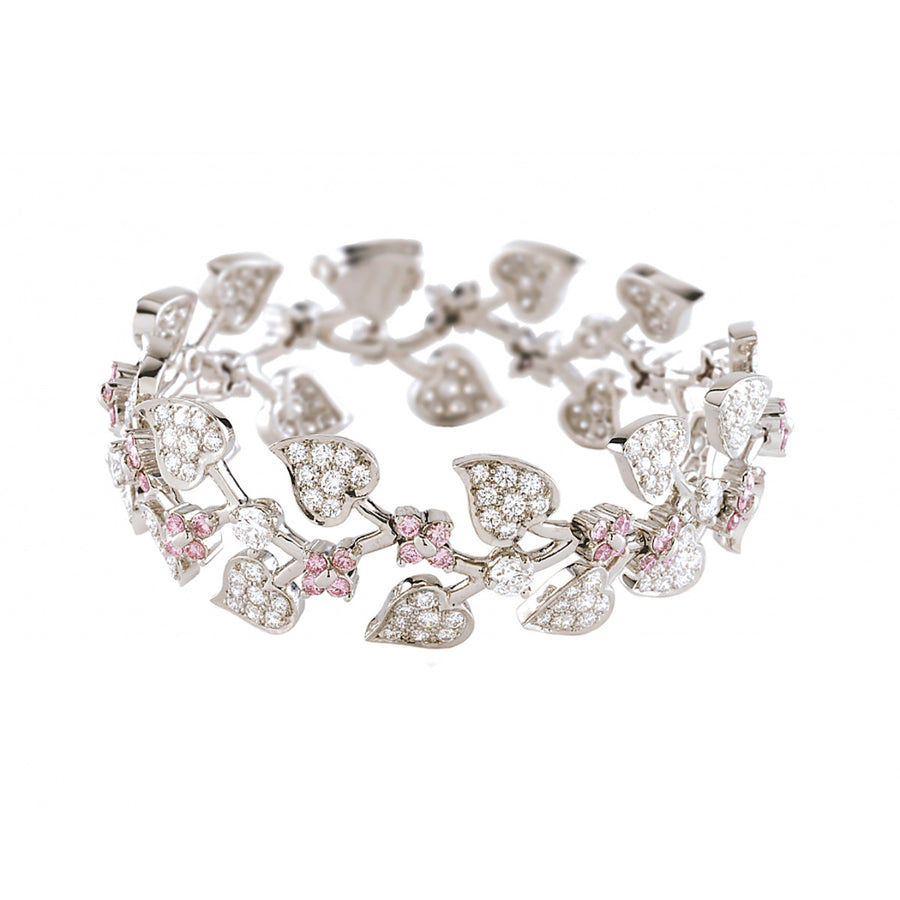 Platinum Diamond Leaf Bracelet
