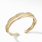 Tides Three Row Cuff Bracelet in 18K Yellow Gold with Diamonds
