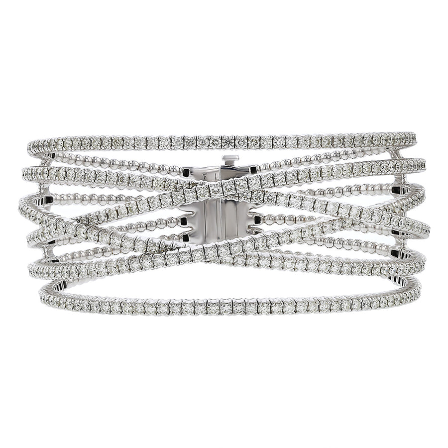 Crossover 6-Row Diamond Flexible Bracelet