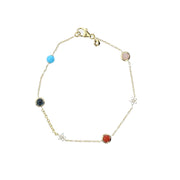 Shooting Star Bracelet in Yellow Gold with Mixed Stones