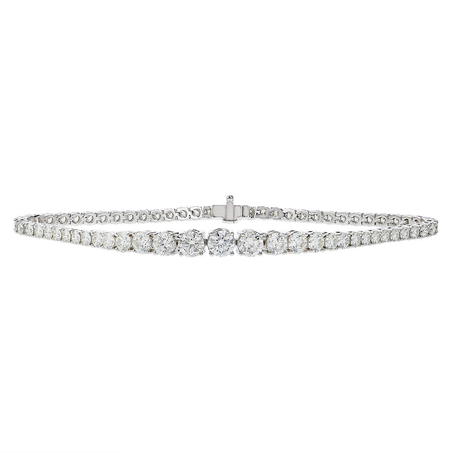 Graduated Round Brilliant Diamond Line Bracelet