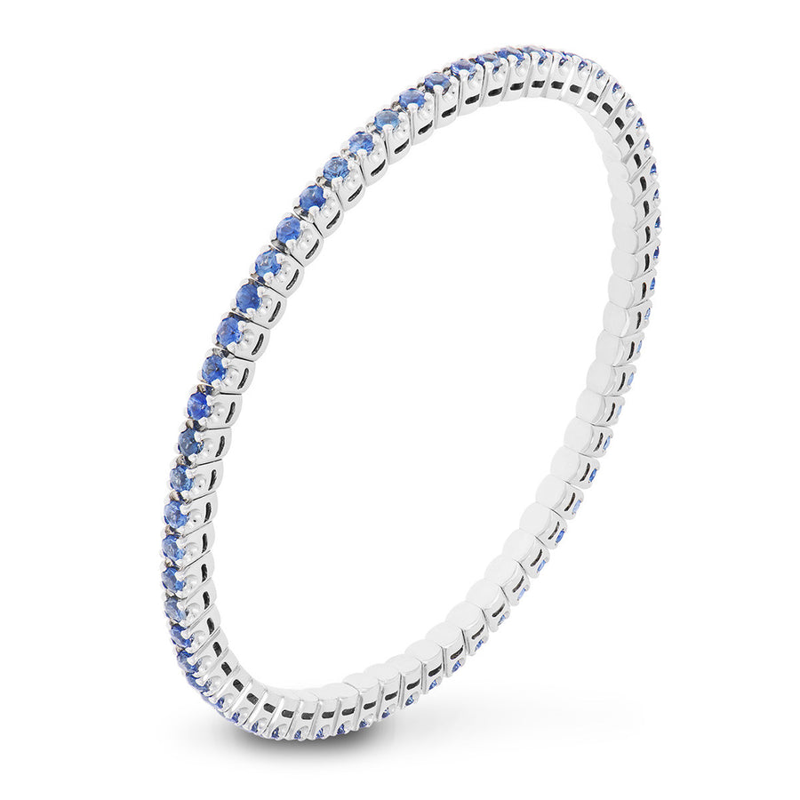 Stretch Bracelet with Blue Sapphires