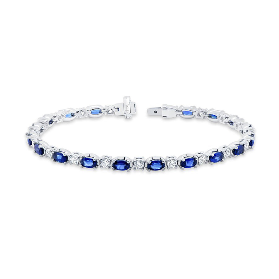 Blue Sapphire Diamond Link Bracelet Color