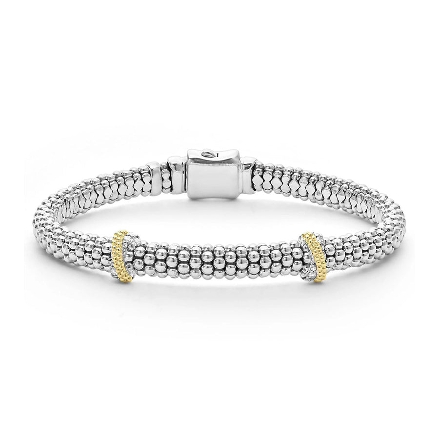 Double X Caviar Diamond Bracelet