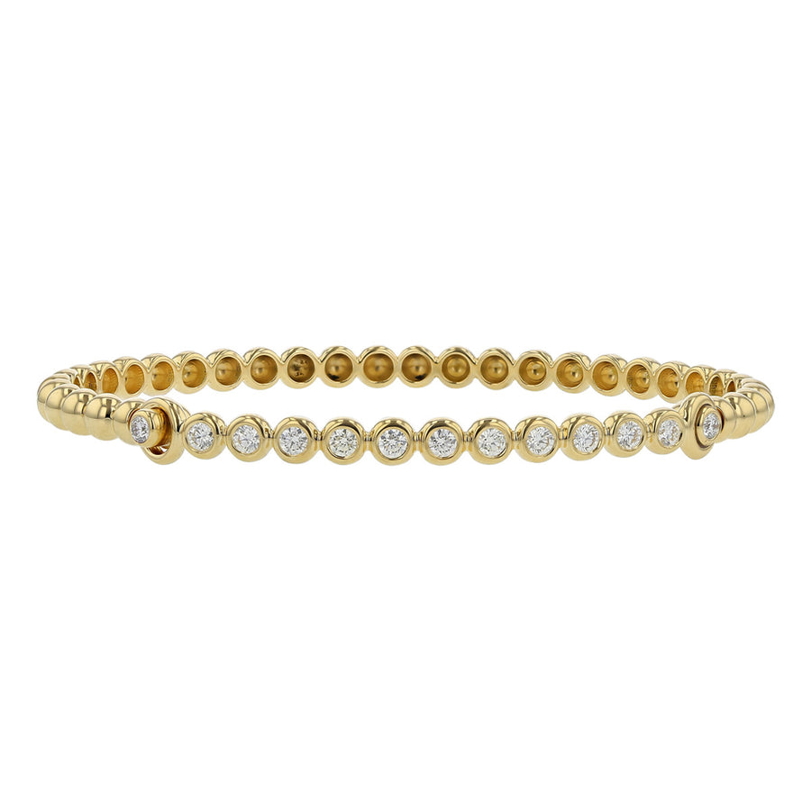 18K Yellow Gold Bezel-set Diamond Nutmeg Bracelet