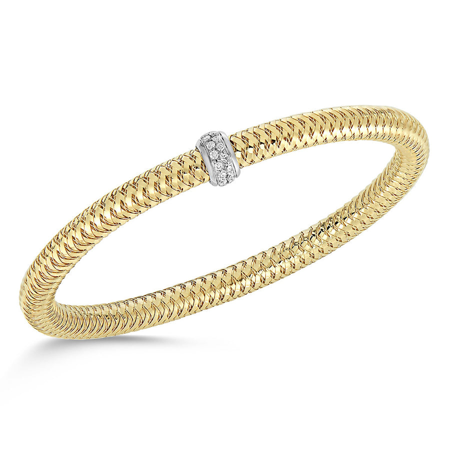 18K Gold Diamond Station Flexible Bracelet