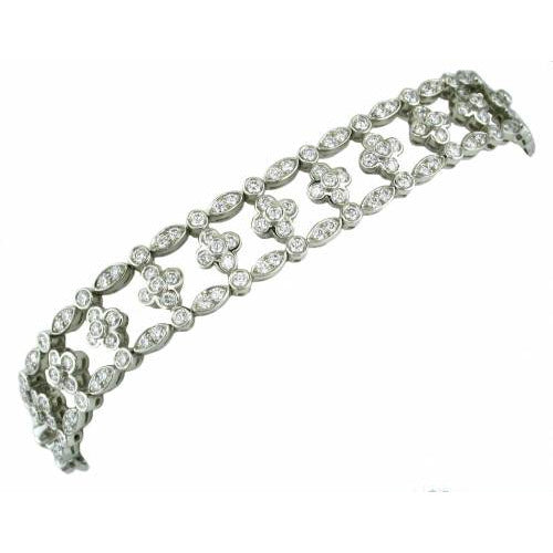 Platinum Diamond Ladder Bracelet