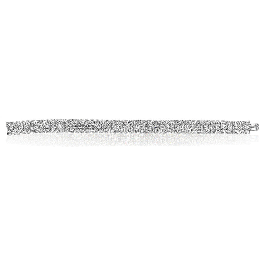 Platinum 3 Row Diamond Bracelet