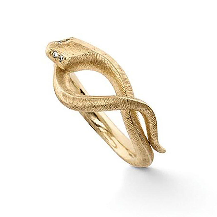 Snakes Ring in 18K Yellow Gold and Diamonds