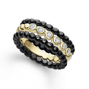 18k Gold Diamond Stacking Ring Set