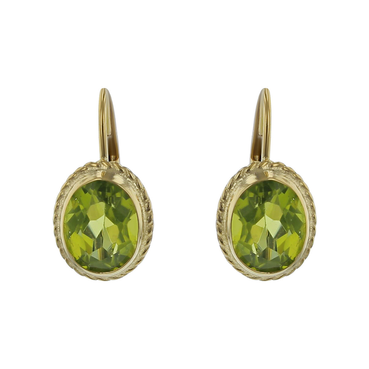 14k Gold Peridot Drop Earrings - Biographie