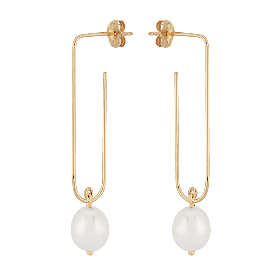14K Gold Paper Clip with Freshwater Pearl Drops