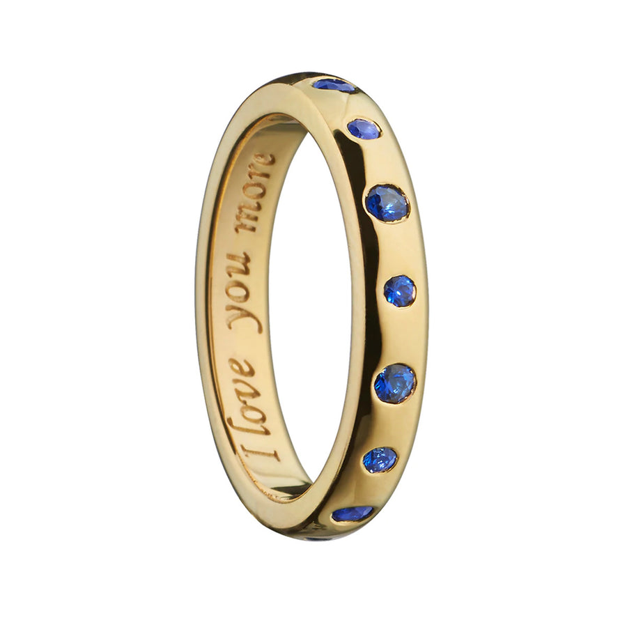 I Love You More Sapphire Poesy Stackable Ring