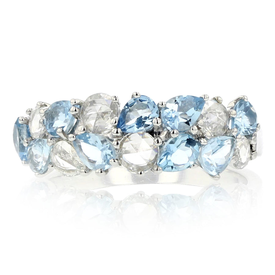 18K Aquamarine and Diamond Ring