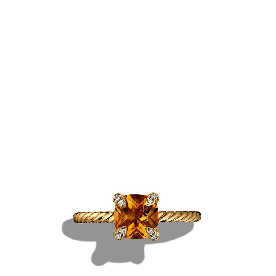 Chatelaine Ring with Citrine and Diamonds in 18K Gold