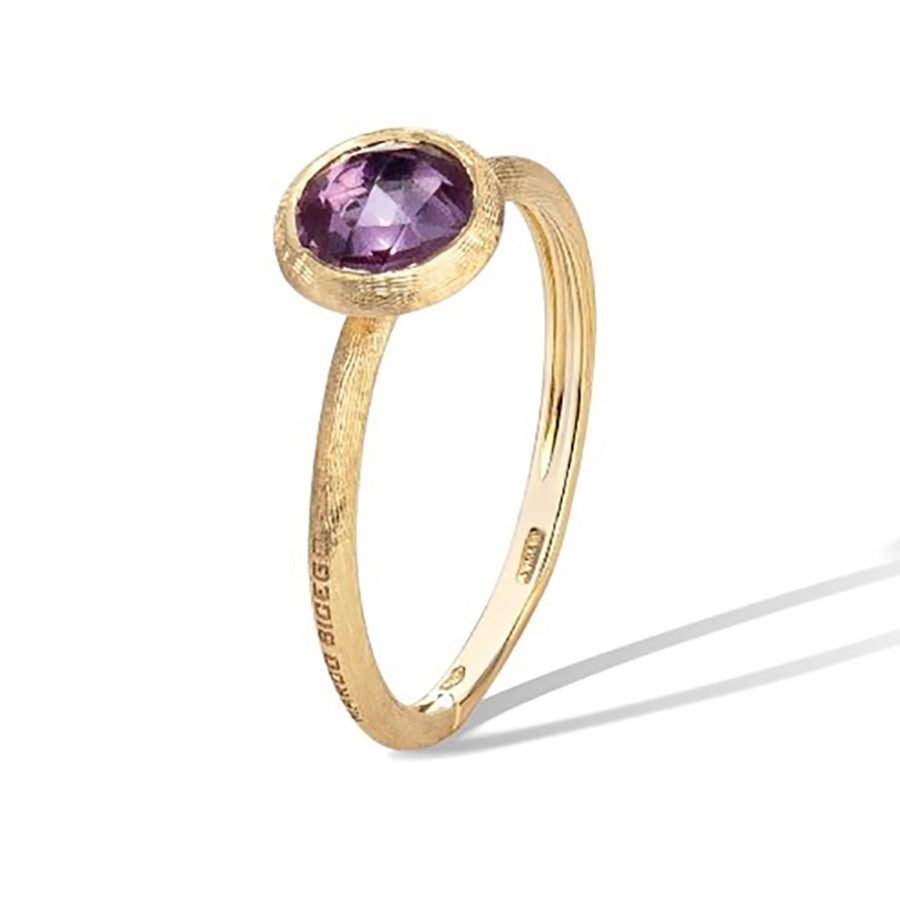 18K Yellow Gold Amethyst Stackable Ring