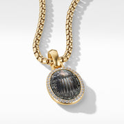 Petrvs Small Scarab Pendant in 18K Yellow Gold with Black Mother of Pearl and Pave Diamonds