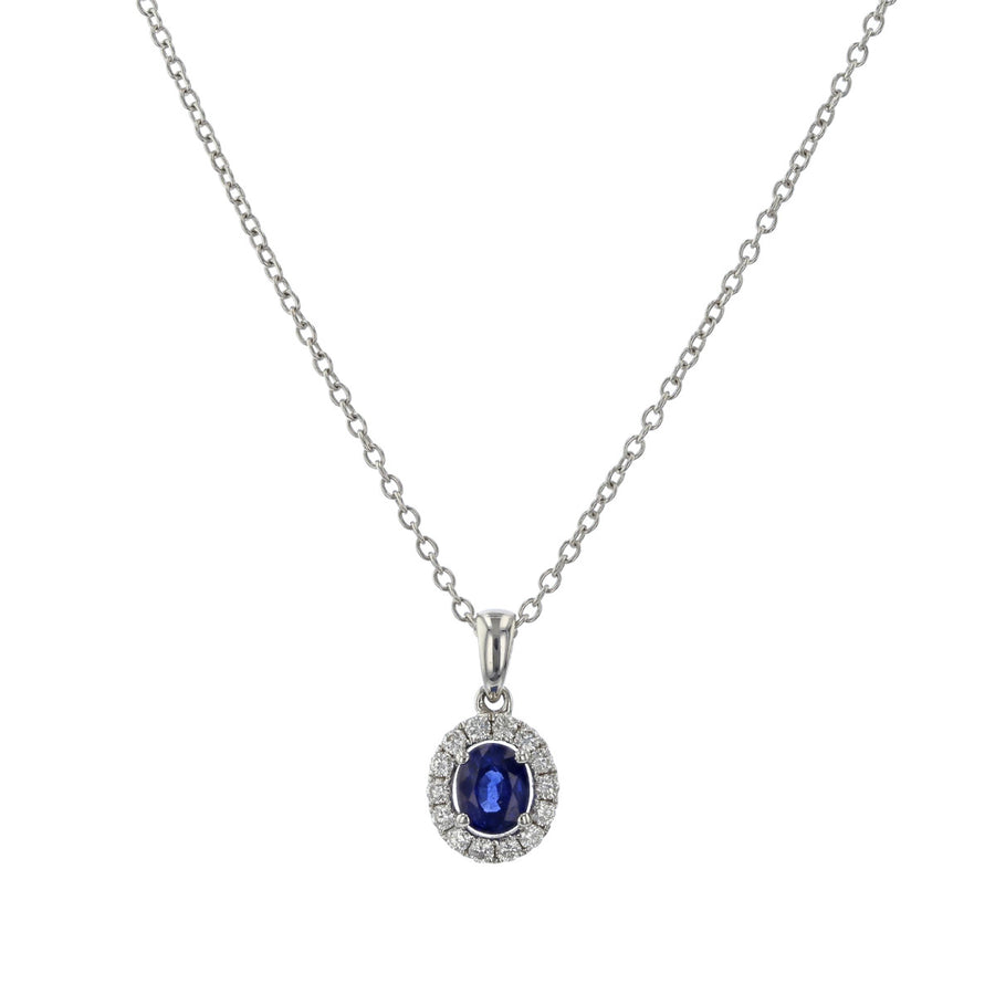 Necklace with Diamonds and Sapphire