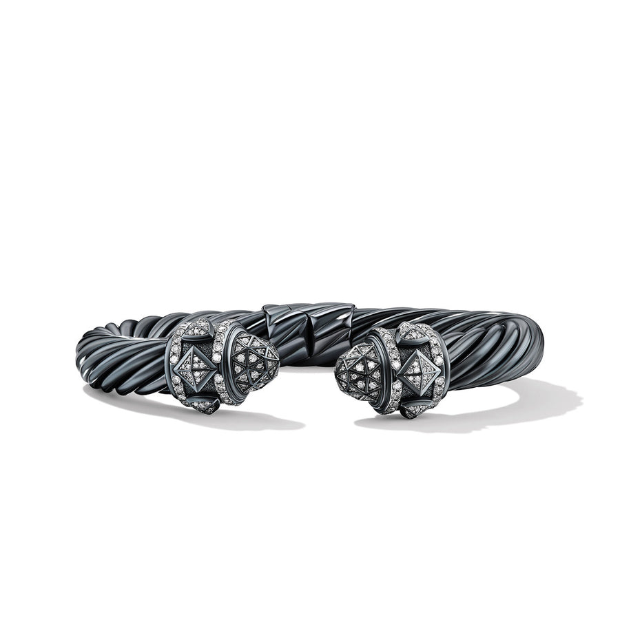Renaissance Bracelet in Blackened Silver with Pave Diamonds