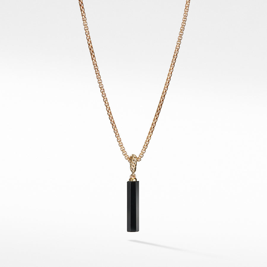 Barrel Charm in Black Onyx with 18K Gold