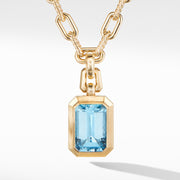Novella Pendant in 18K Yellow Gold with Blue Topaz