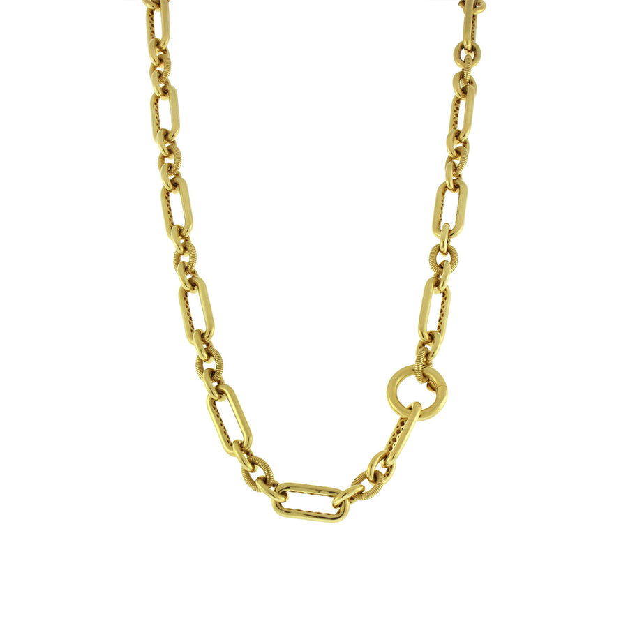18-Inch 18K Yellow Gold Link Toggle Necklace