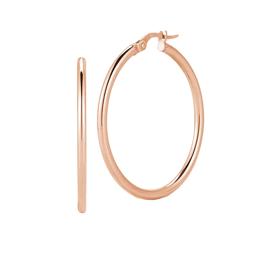 18K Rose Gold Medium Perfect Hoop Earrings