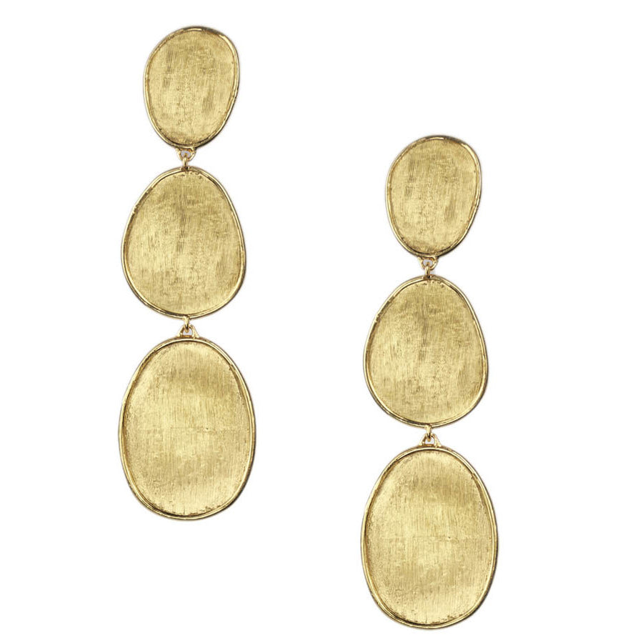 18K Yellow Gold Small Triple Drop Earrings