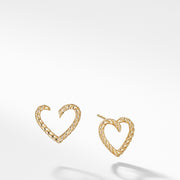 Cable Heart Earring in 18K Gold