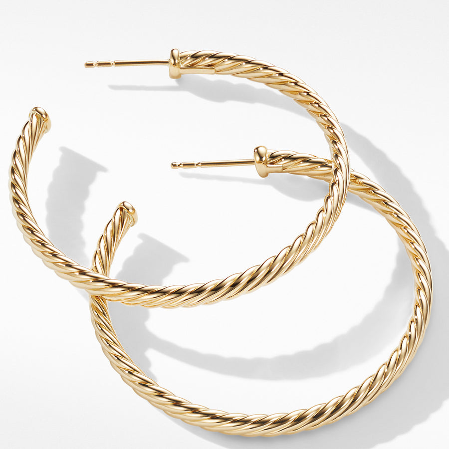 Medium Cablespira Hoop Earrings in 18K Yellow Gold