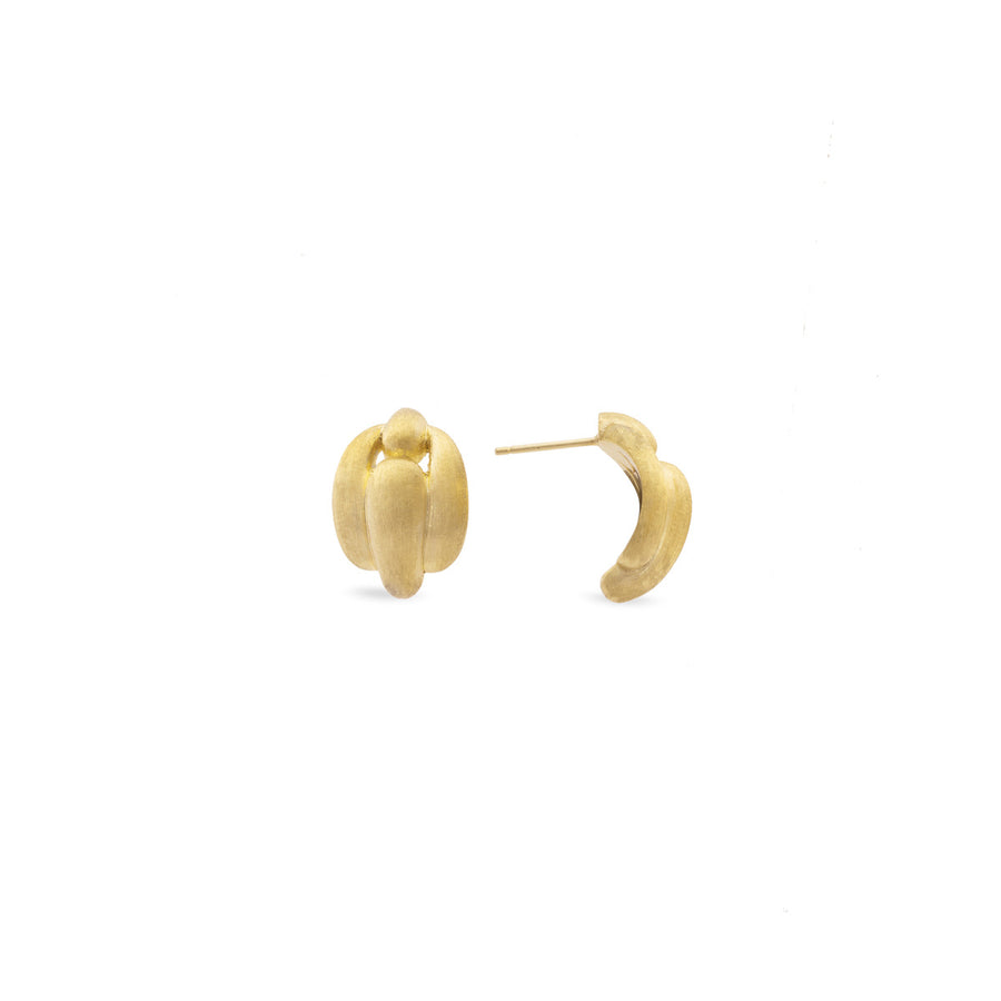 18K Yellow Gold Link Stud Earrings