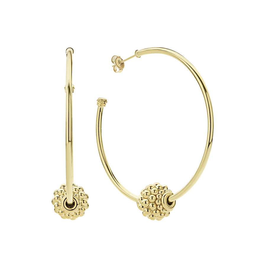 Caviar Gold Hoop Earrings