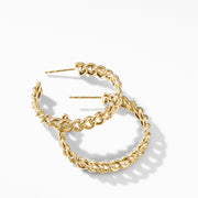 Belmont Curb Link Medium Hoop Earrings in 18K Yellow Gold