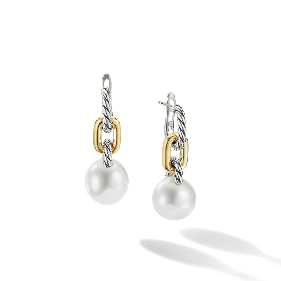 DY Madison Pearl Chain Drop Earrings with 18K Yellow Gold