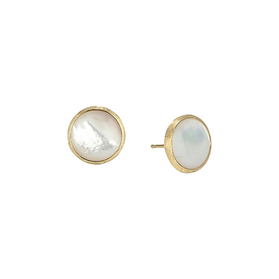 18K Yellow Gold and Mother of Pearl Large Stud Earrings