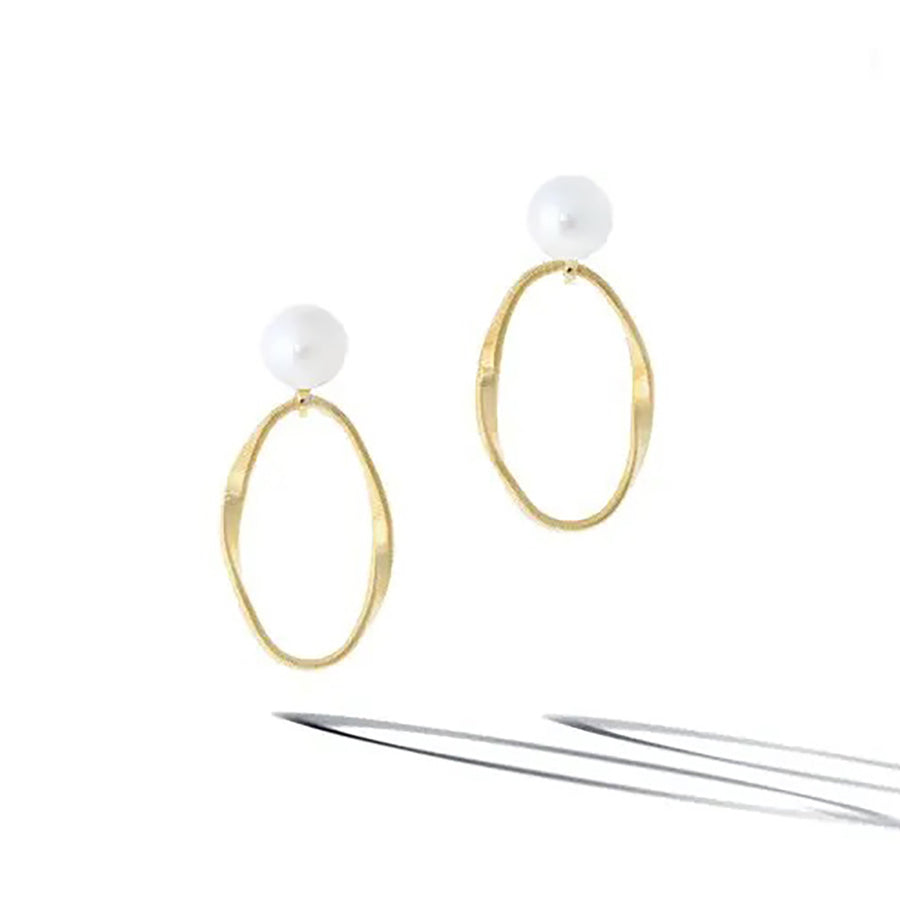 18K Yellow Gold and Freshwater Pearl Earrings