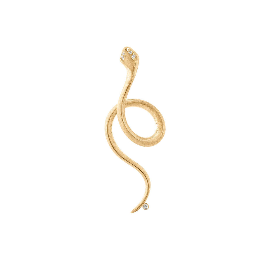 Snakes Right Earring in Yellow Gold with Diamonds