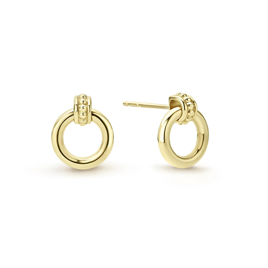 18K Gold Circle Stud Earrings