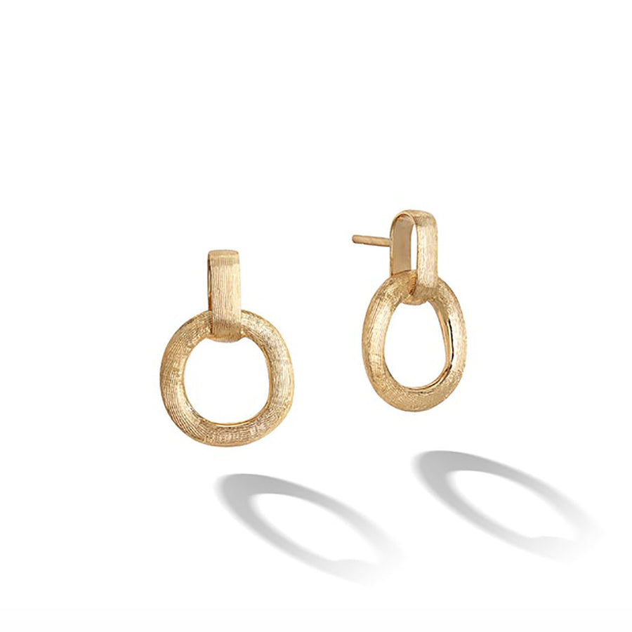 18K Yellow Gold Small Stud Drop Earrings