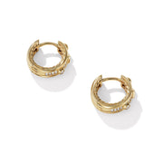 Huggie Earrings in 18K Yellow Gold with Full Pave Diamonds
