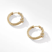 Thoroughbred Loop Hoop Earrings in 18K Yellow Gold with Pave Diamonds