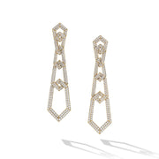 Carlyle Linked Drop Earrings in 18K Yellow Gold with Full Pave Diamonds