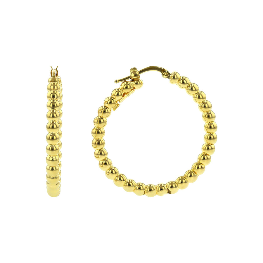 Perfect Gold Hoops Large Bead Earrings, 30mm