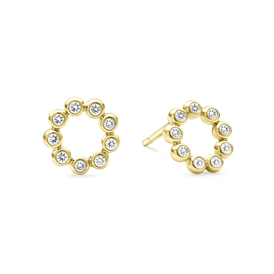 Diamond Circle Stud Earrings