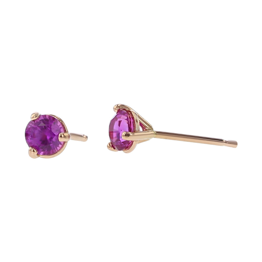 14K Rose Gold Purple Sapphire Stud Earrings