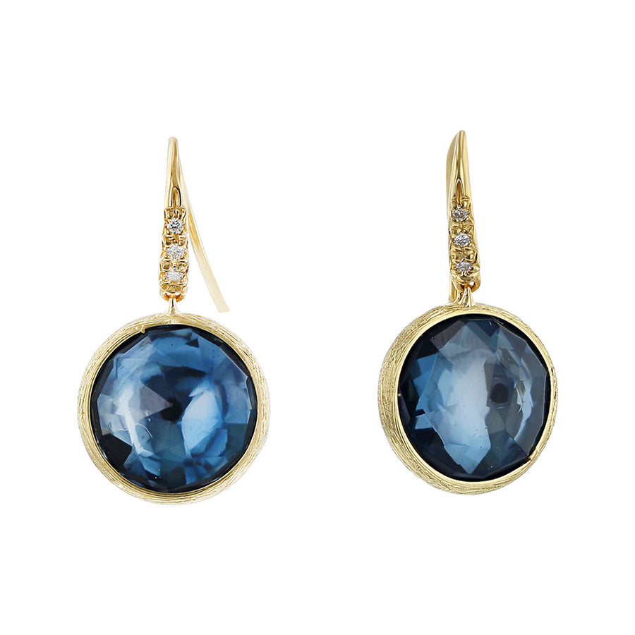London Blue Topaz and Diamond Small Drop Earrings