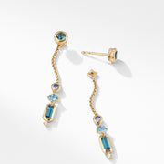 Novella Drop Earrings in Hampton Blue Topaz and Aquamarine with Diamonds